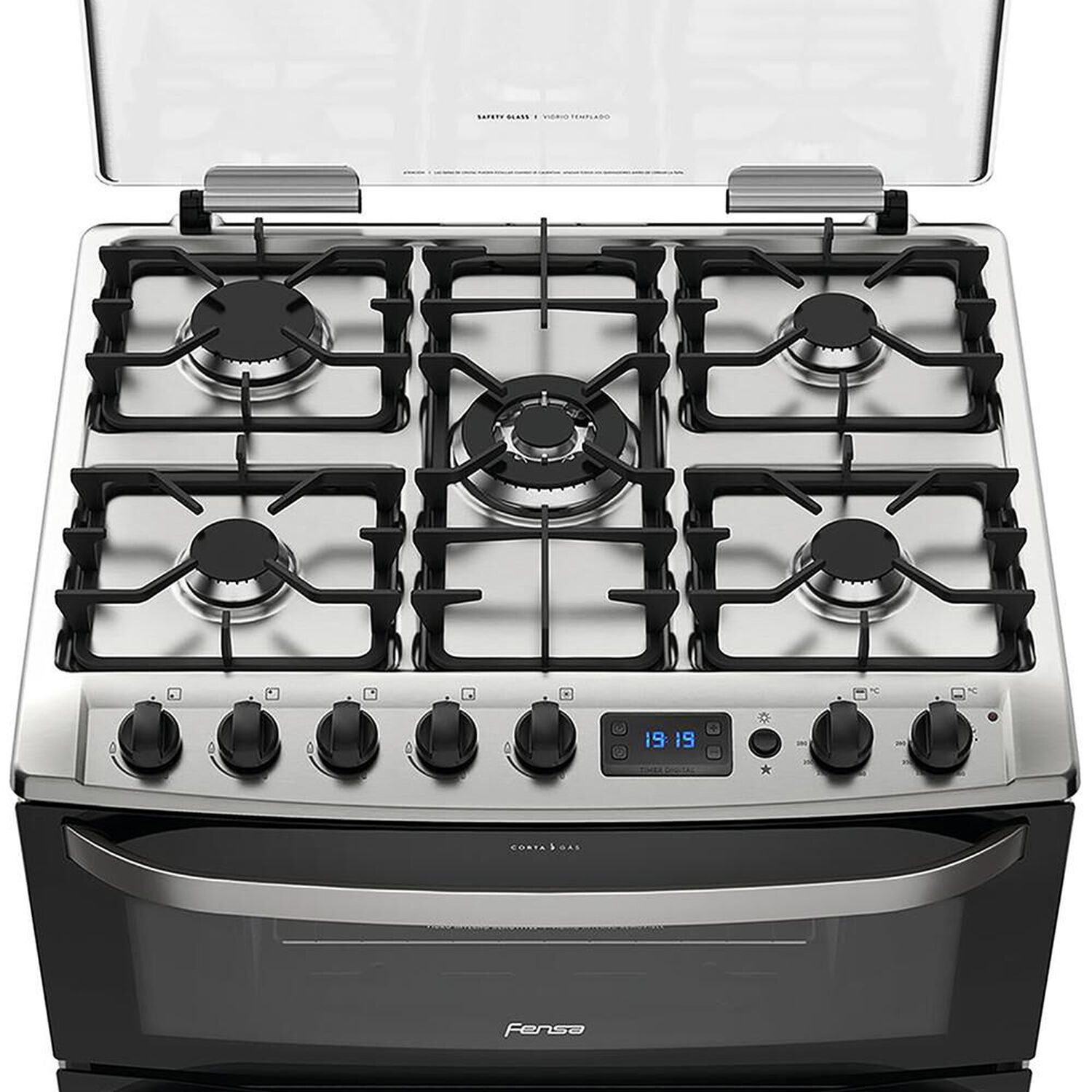 Cocina A Gas Fensa Doble Horno 76 Dbt Negra image number 2.0