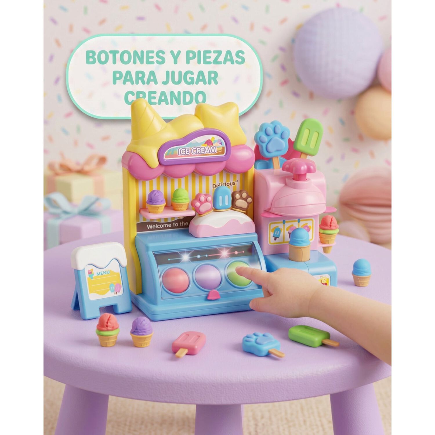 Set Juego Infantil Plastilina, Plasticina Aprendizaje Helado image number 5.0