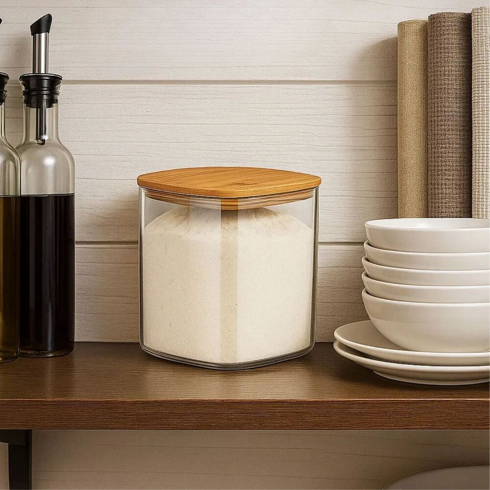 Set 6 Frascos Hermeticos Vidrio Despensa Tapa De Bambu image number 2.0