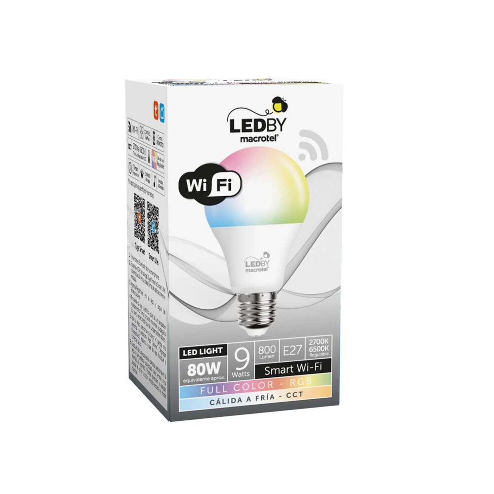 Ampolleta Led Inteligente E27 Wifi Full Color Rgb 9w - Macrotel image number 0.0