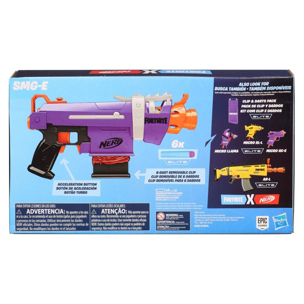 Lanzador De Dardos Nerf Fortnite Smg-e image number 1.0