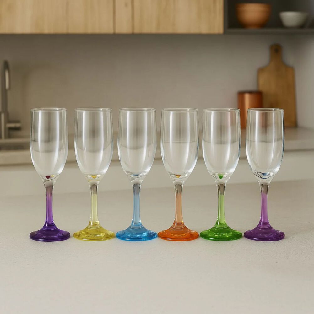 Set 18 Copas Vasos Cristar Fondo Color Fiestas Celebracion image number 1.0