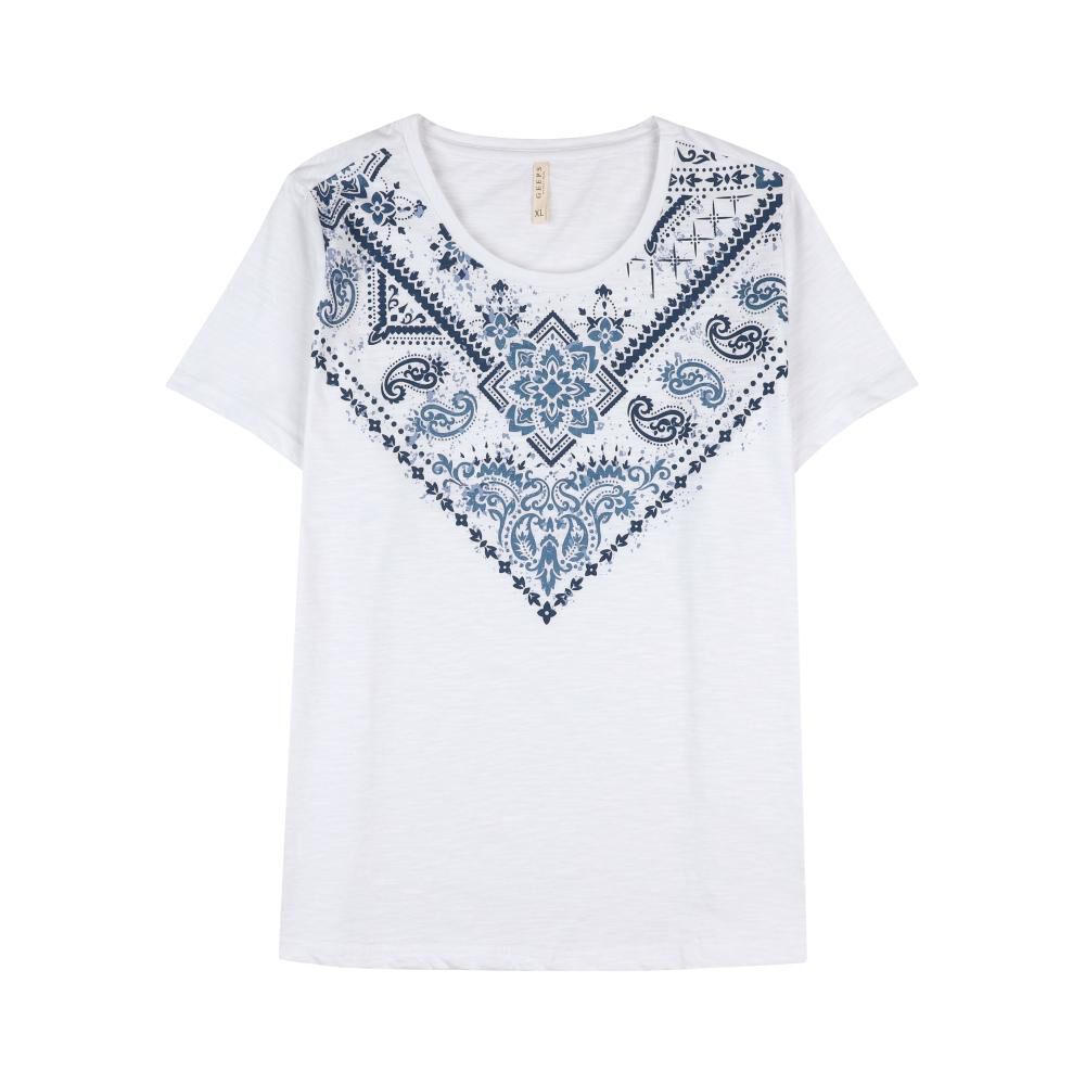 Polera Flame Con Aplicación Glite Manga Corta Cuello Redondo Mujer Geeps image number 0.0