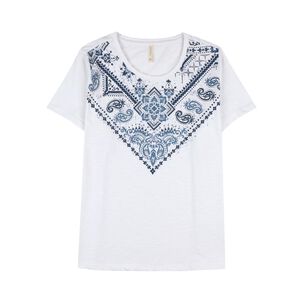 Polera Flame Con Aplicación Glite Manga Corta Cuello Redondo Mujer Geeps