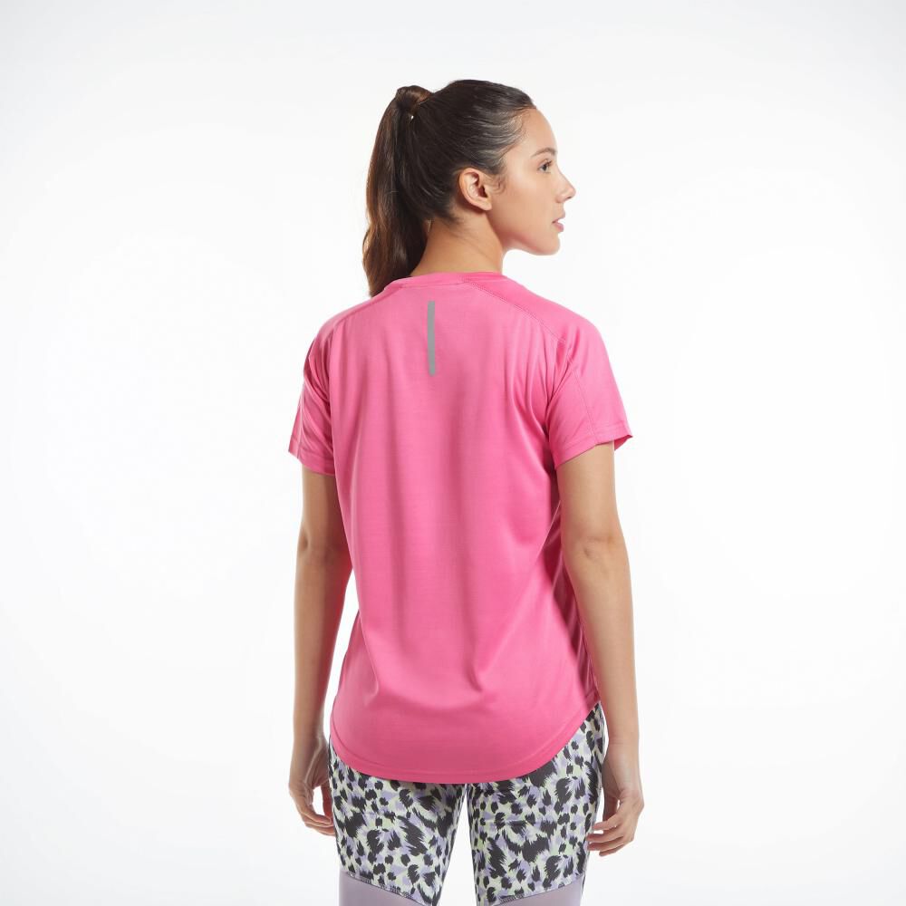 Polera Deportiva Estampado Reflectante Manga Corta Mujer Wetland image number 3.0
