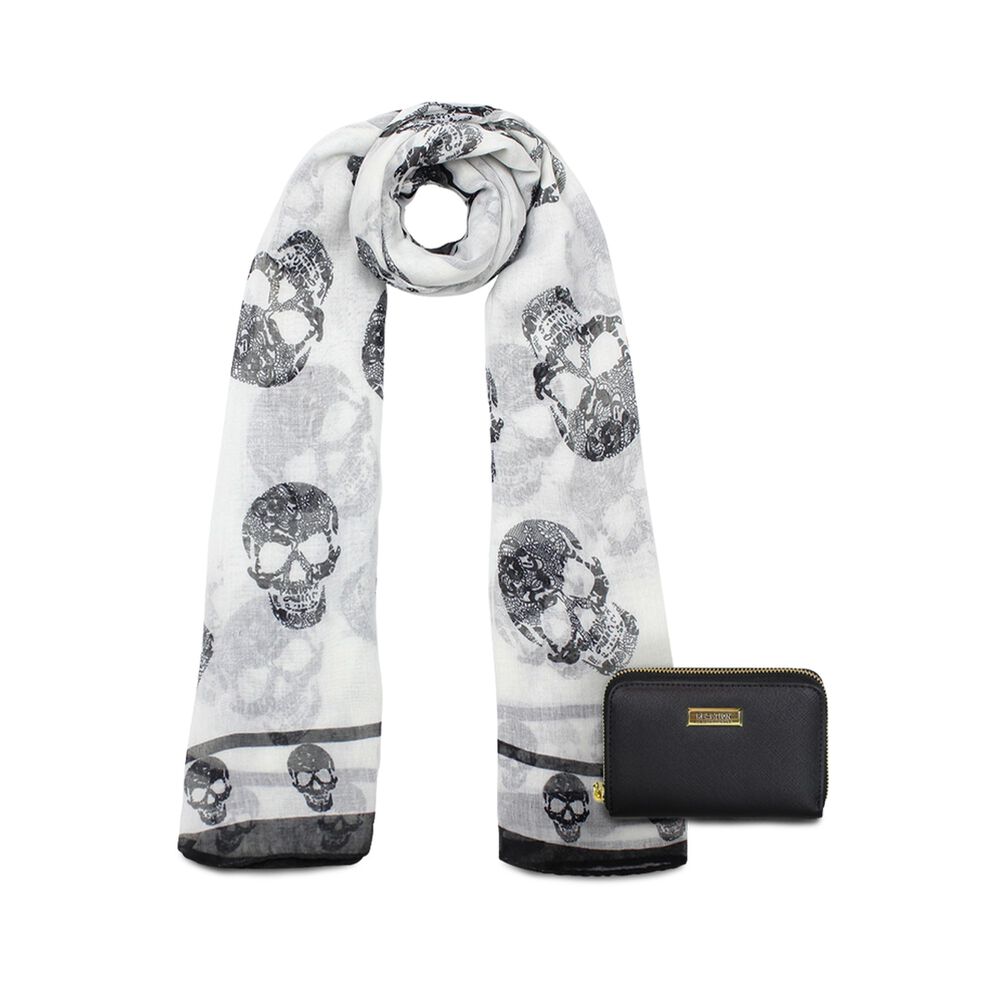 Pack Billetera Trifold Negra + Pa&ntilde;uelo Oni Blanco Kenneth Cole image number 0.0