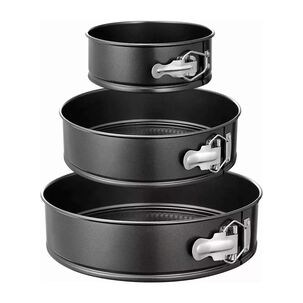 Juego De 3 Moldes Redondos Desmontables Para Tortas