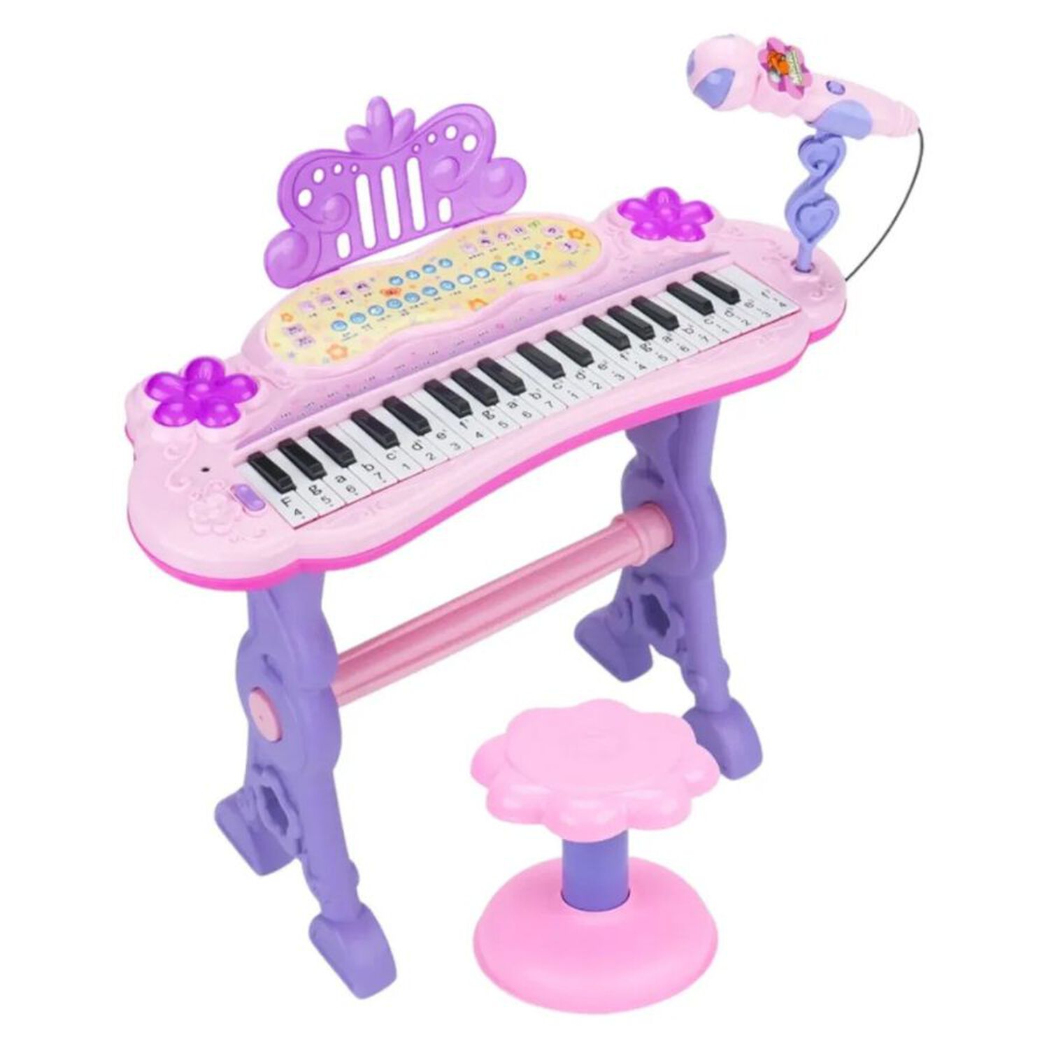 Piano Juguete Musical Infantil Con Silla Y Micr&oacute;fono image number 1.0