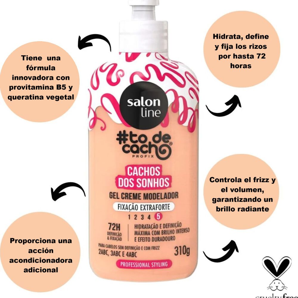 Gel Crema Modelador Cachos Dos Sonhos Extra Fuerte 310g Salon Line image number 2.0