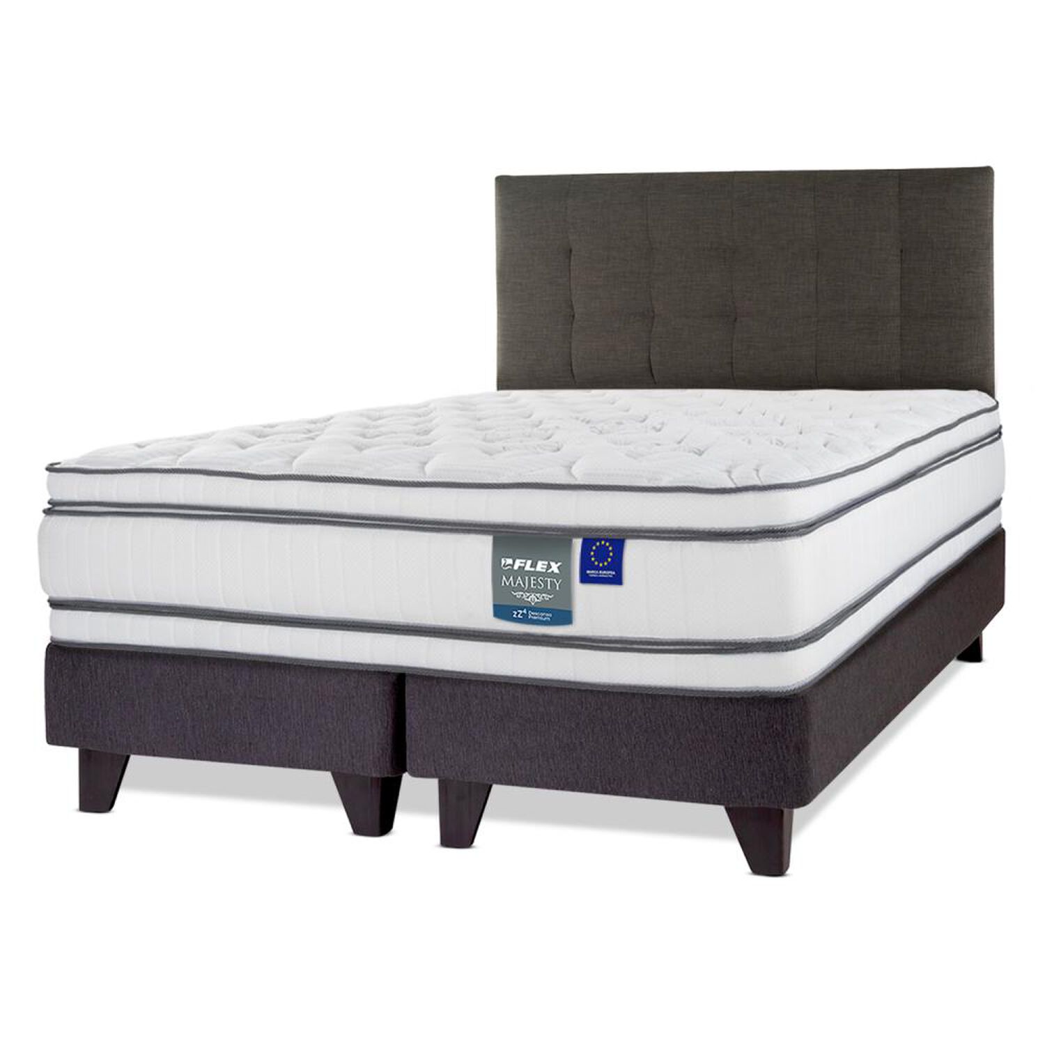 Cama Europea Flex Majesty / King / Base Dividida + Respaldo image number 1.0