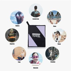 Toalla De Deporte Microfibra Set X3 Morada