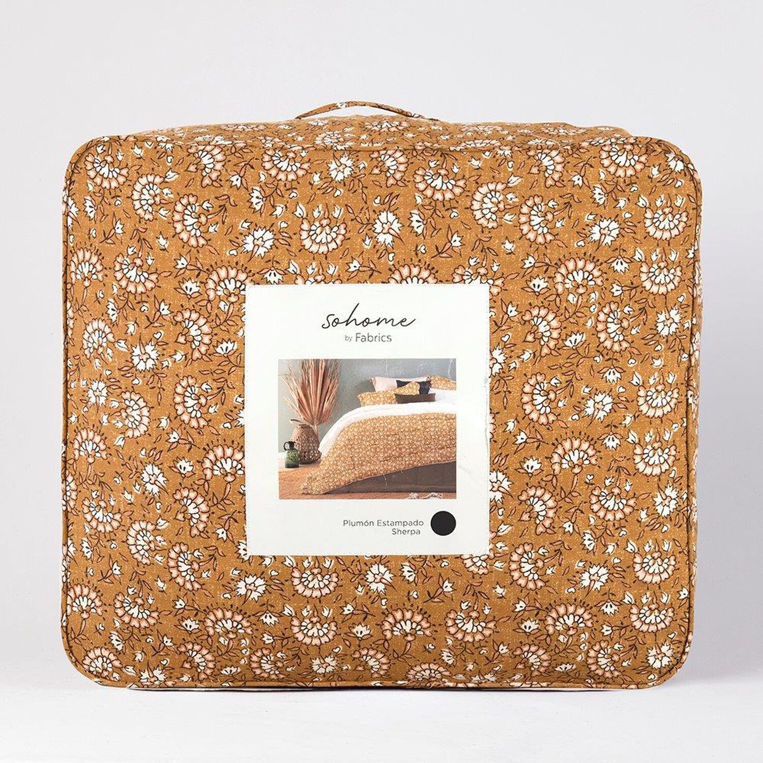 Plumon Estampado Sherpa India 1.5 Plazas Ocre image number 3.0