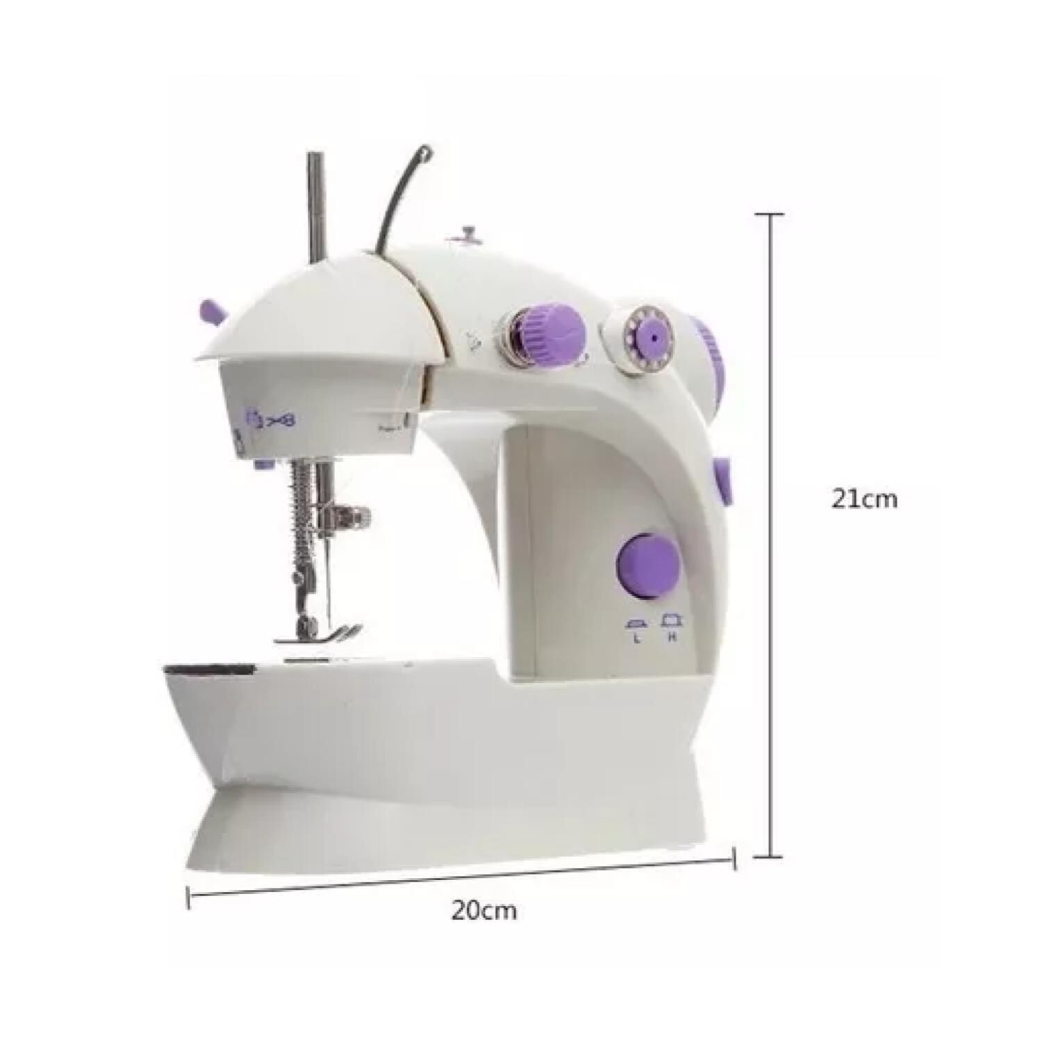 Maquina De Coser Portatil Compacta Blanco Morado image number 1.0