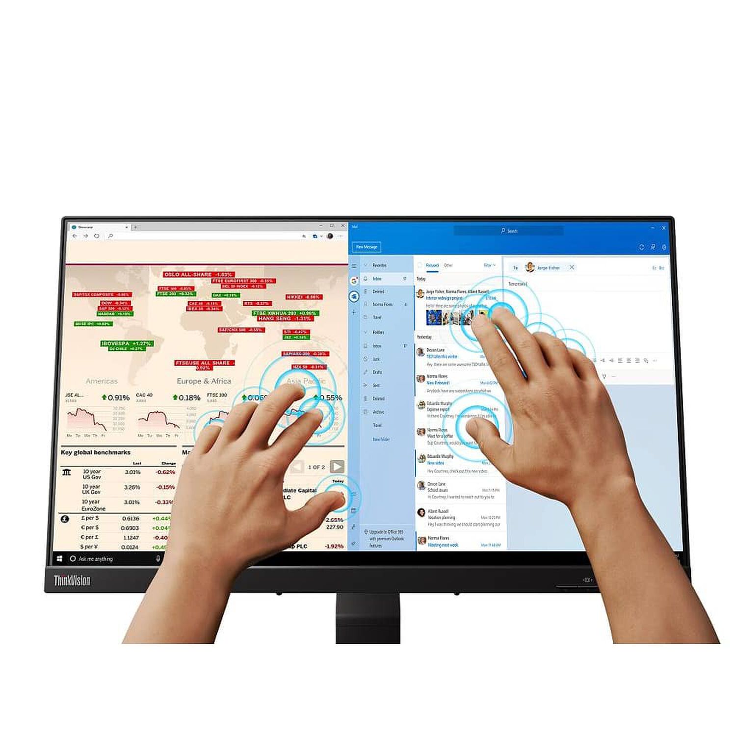 Monitor Thinkvision T24t-20 Usb-c + Hdmi Touch 24'' image number 1.0