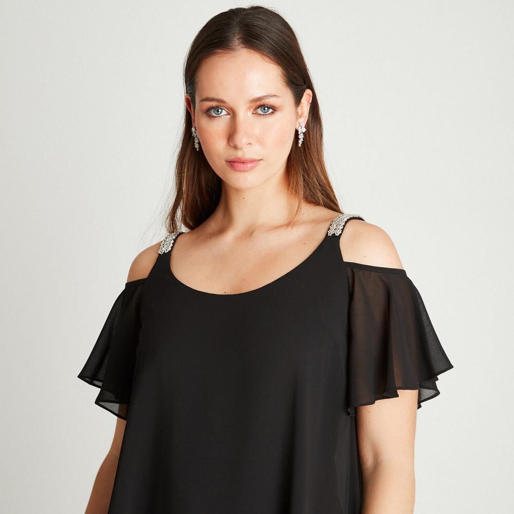 Blusa Regular Manga Corta Cuello Escotado Mujer Lorenzo Di Pontti image number 3.0