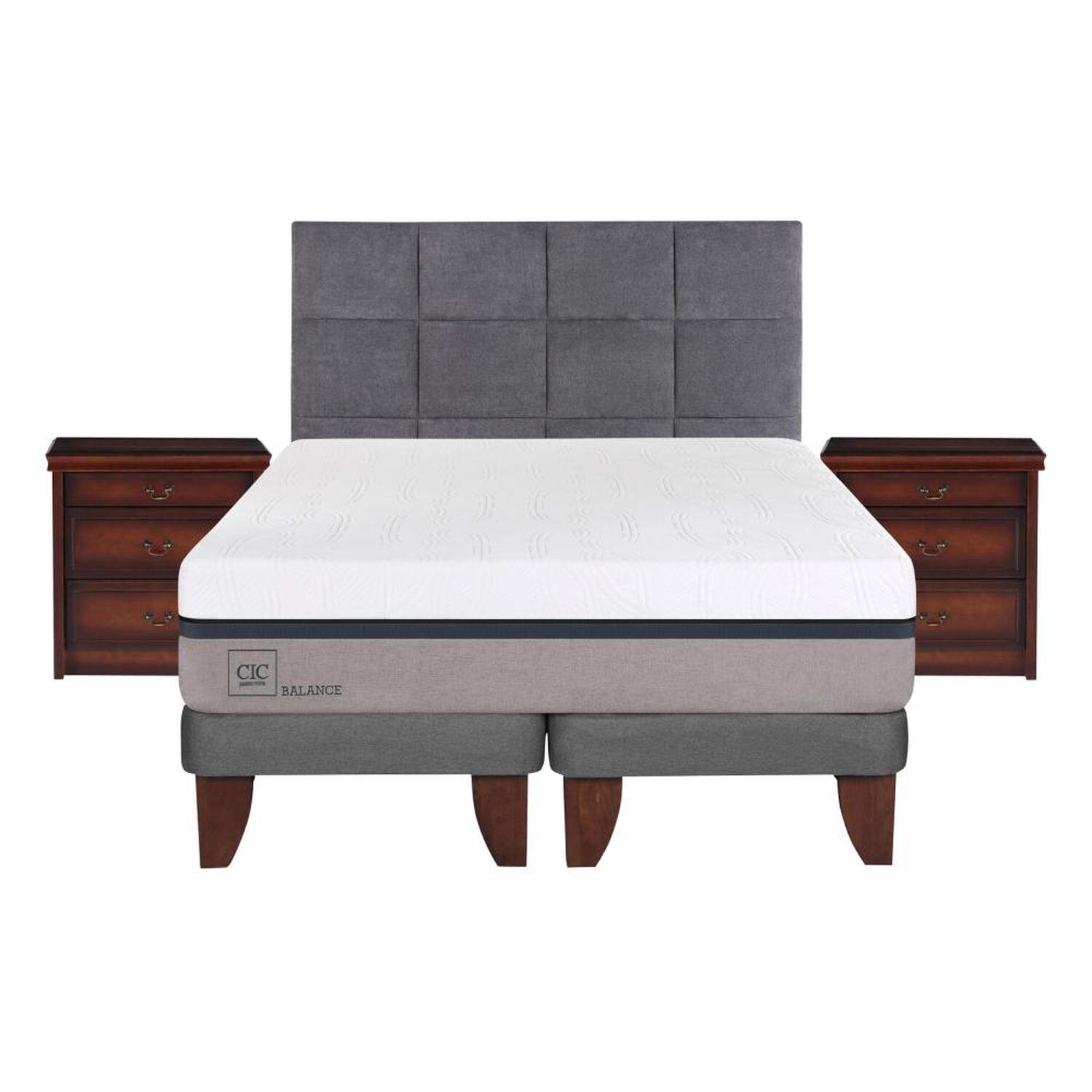 Cama Europea Cic Balance / King / Base Dividida + Set De Maderas image number 0.0