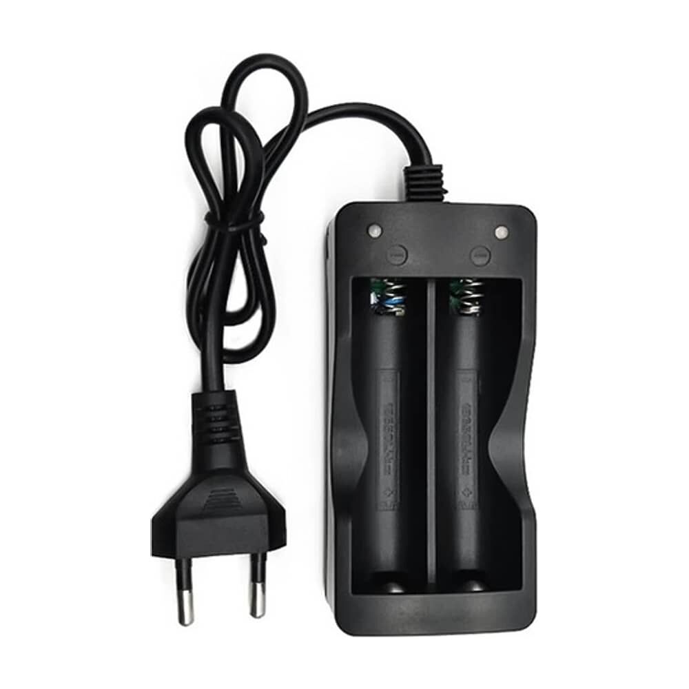 Cargador Bater&iacute;as Recargables Litio 18650 Enchufe Pared Con Cable 2 Ranuras image number 0.0