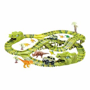 Pista Dinosaurio Jurassic Jungla Armable Flexible 140 Pcs