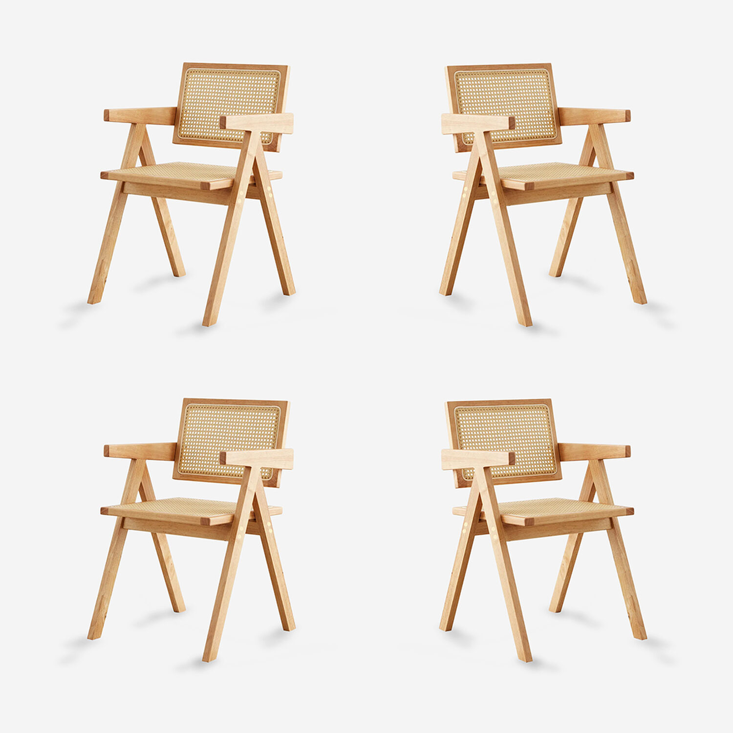 Pack 4 Sillas De Comedor Chandigarh Madera Natural image number 0.0