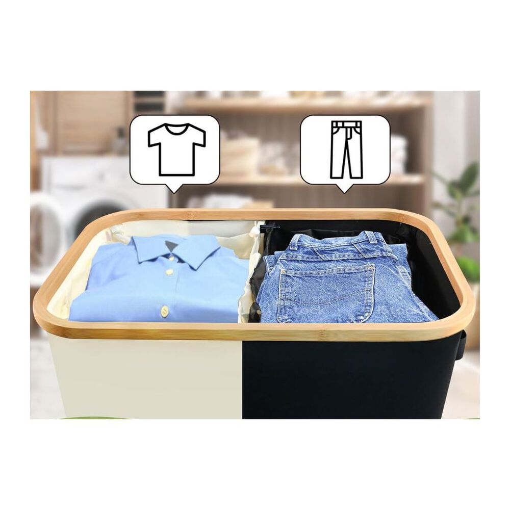 Cesta De Ropa Con Tapa 2 Compartimientos 65cm image number 1.0