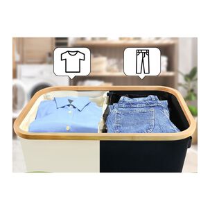 Cesta De Ropa Con Tapa 2 Compartimientos 65cm