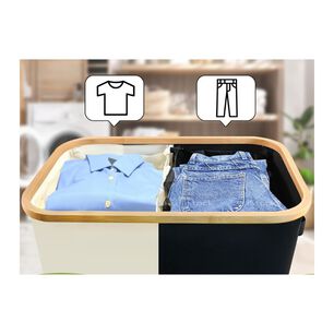 Cesta De Ropa Con Tapa 2 Compartimientos 65cm