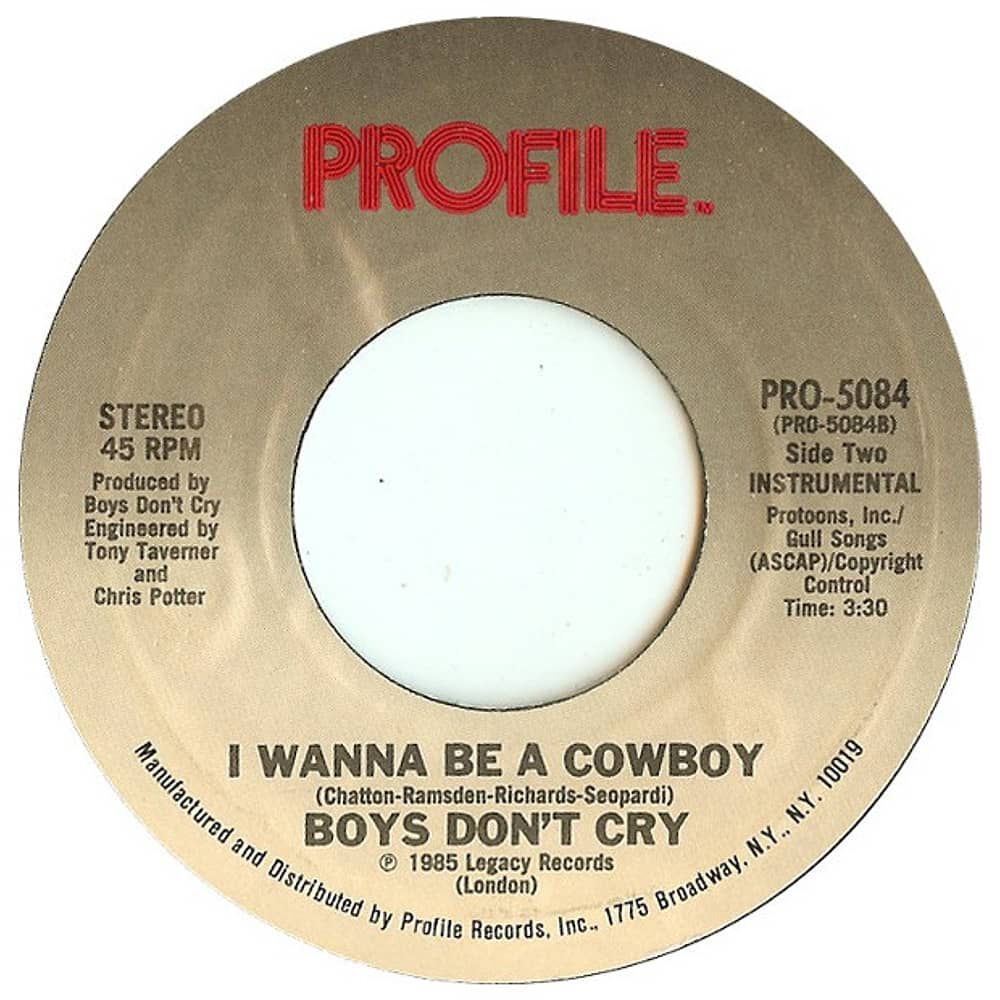 Boys Don't Cry - I Wanna Be A Cowboy | 7" Single Usado image number 1.0