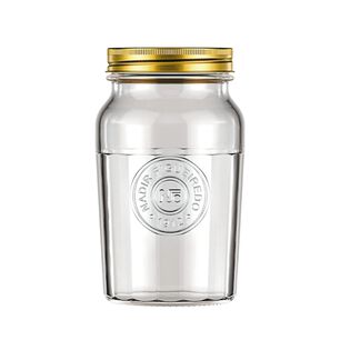 Frasco Americano Vintage 1 Litro Tapa Dorada Multiusos