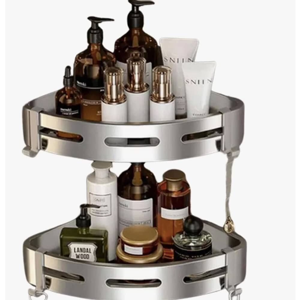 Organizador Repisas Esquineras Ba&ntilde;o 2 Pisos Aluminio image number 0.0