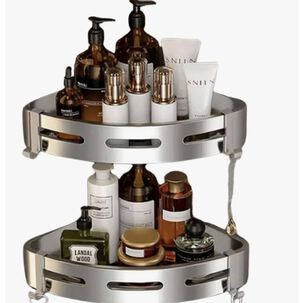 Organizador Repisas Esquineras Ba&ntilde;o 2 Pisos Aluminio