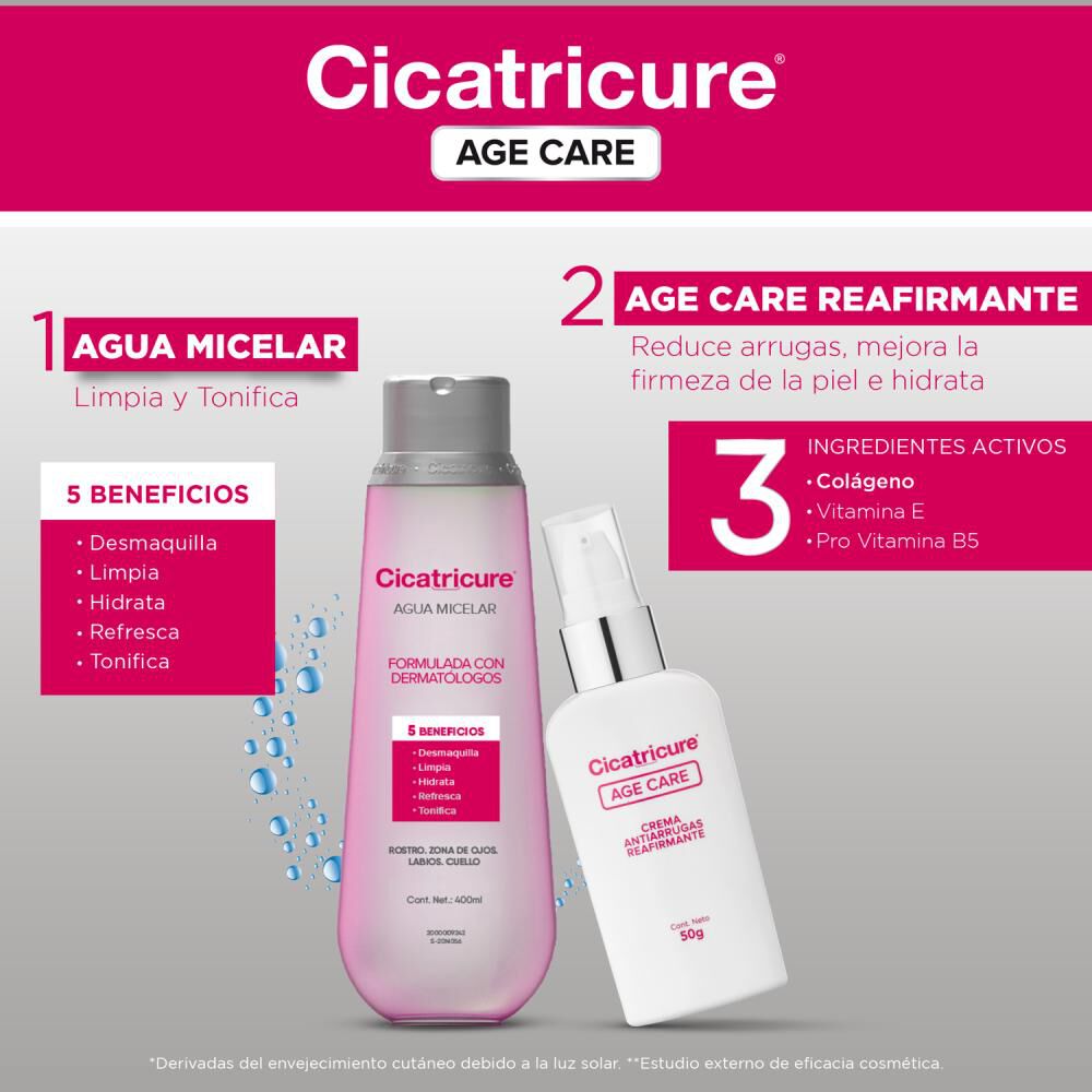 Set De Tratamiento Cicatricure / Age Care Reafirmante + Agua Micelar 200ml image number 1.0