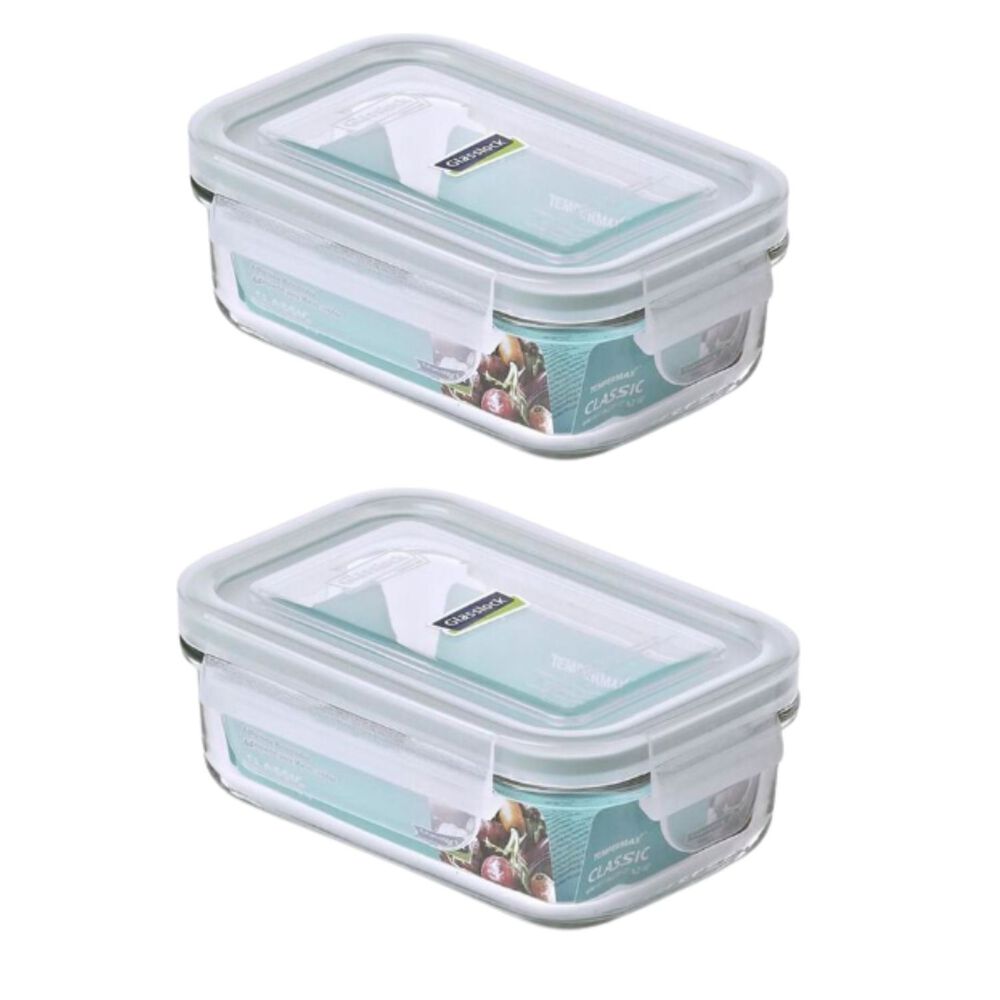 Pack 2 Contenedores Vidrio Hermetico Rect 400ml Glasslock image number 0.0