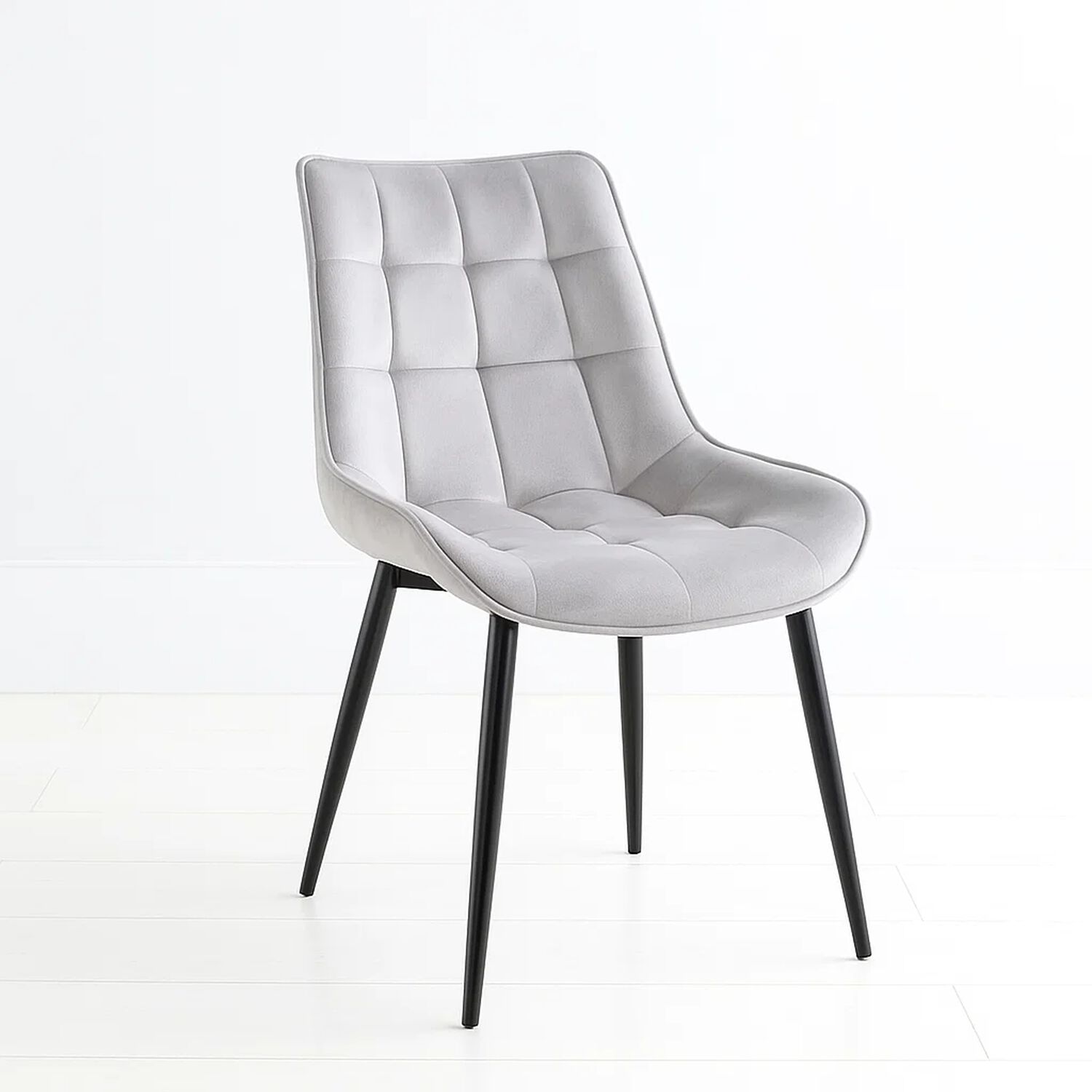 Silla De Comedor Macron Acolchada Terciopelo - Gris image number 0.0