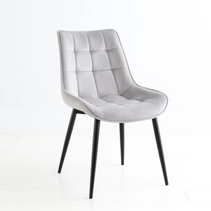 Silla De Comedor Macron Acolchada Terciopelo - Gris