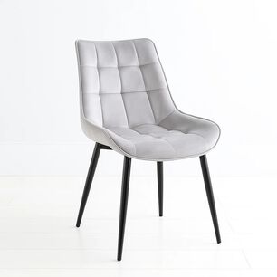 Silla De Comedor Macron Acolchada Terciopelo - Gris
