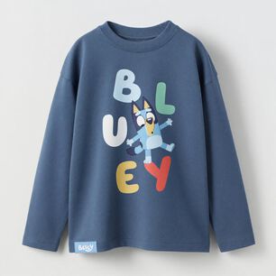 Polera Ml Toddlero Letras Bluey