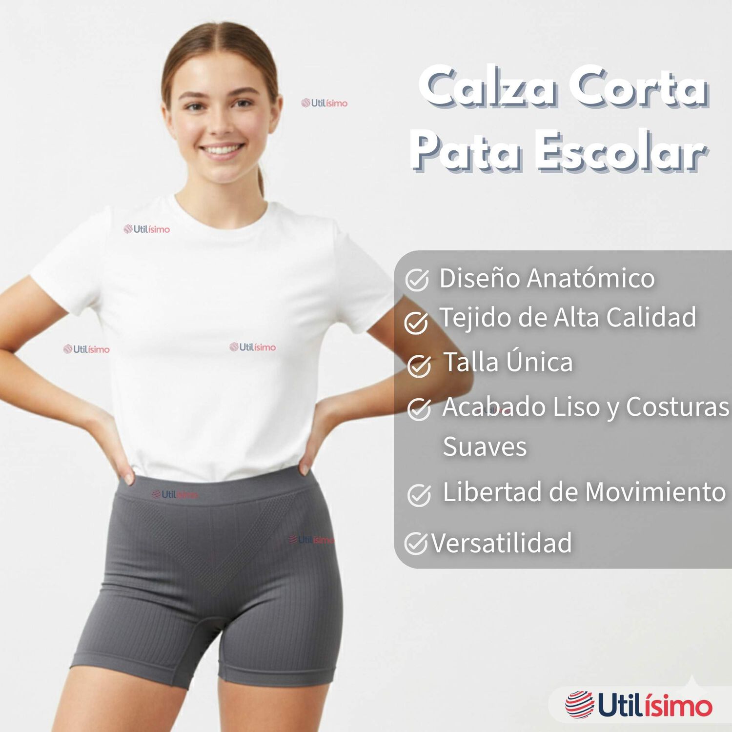 Pack 6 Calzas Cortas Escolar Pata Deportivas Juvenil Color Gris image number 1.0