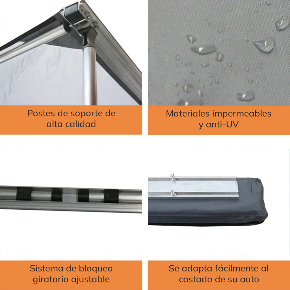 Toldo Camping Lateral Para Auto Techo Xroad image number 3.0