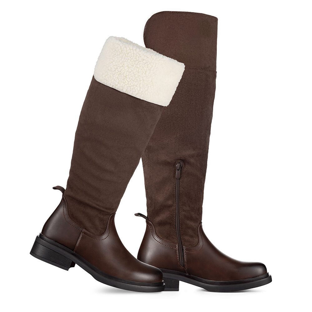 Bota Larga Mujer Moda Gamuza Con Felpa Vintage Weide Czy601 image number 6.0