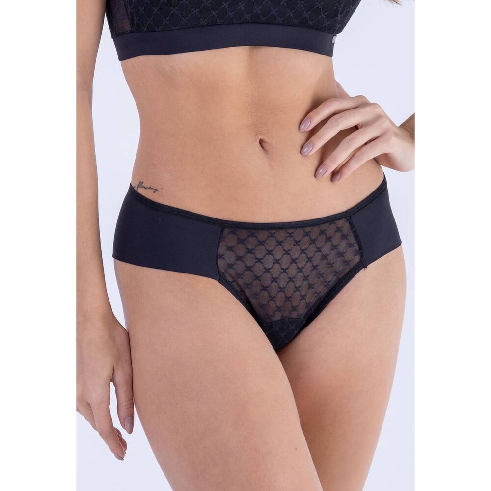 Tanga Sin Marcas Frente De Tul - Negro 2rios image number 1.0