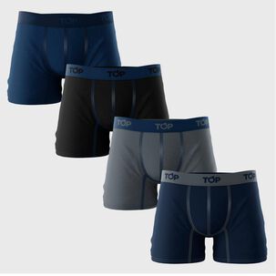 Pack 4 B&oacute;xer Medio Algod&oacute;n Top