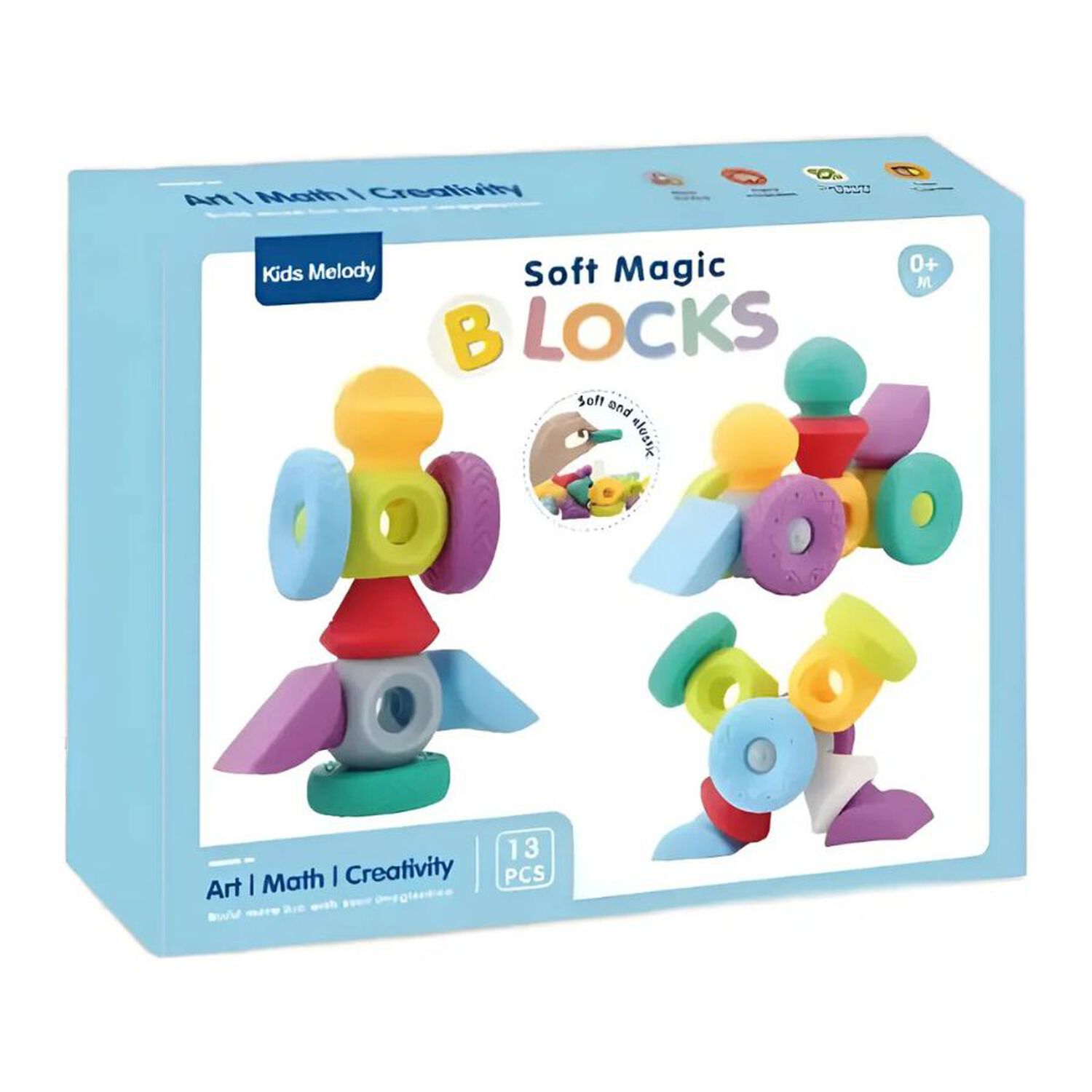 Juguete Bloques De Construcci&oacute;n Did&aacute;ctico Suave Bebe 13pcs image number 3.0