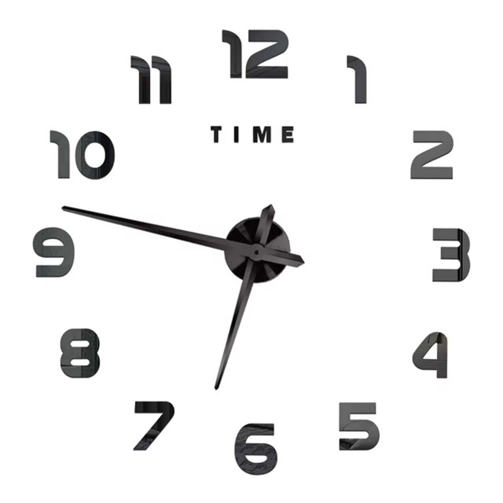 Reloj De Pared Con Pegatinas De Espejo Acrílico Negro02 image number 0.0