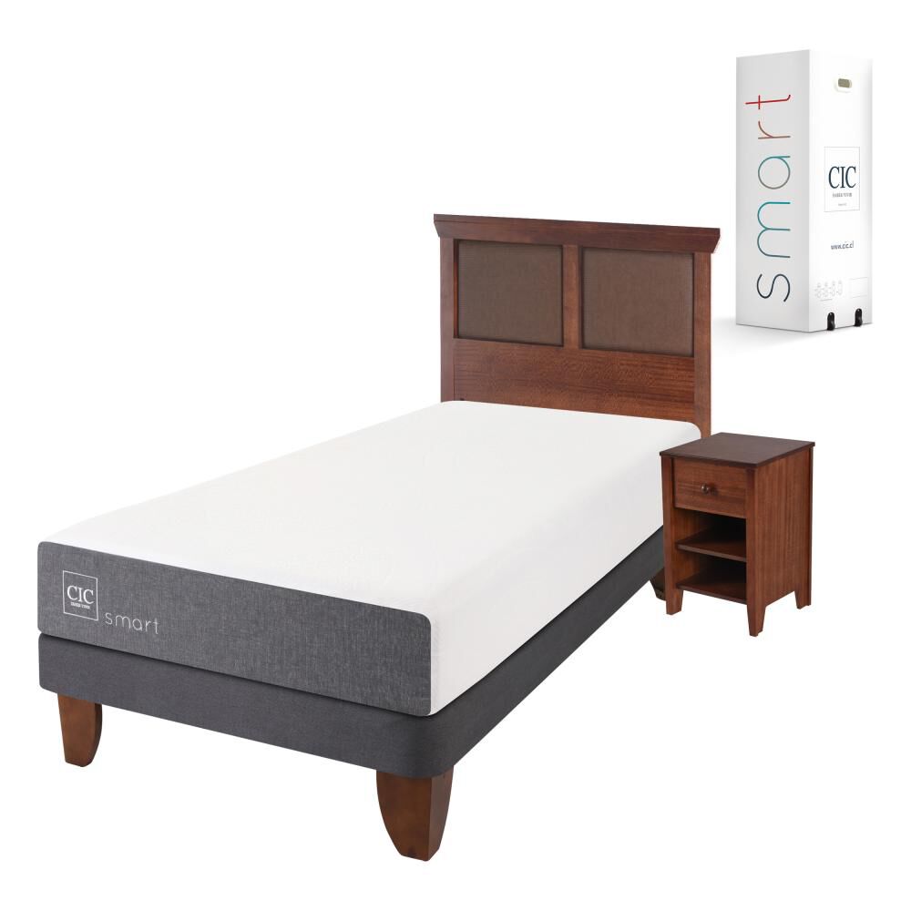 Cama Europea Cic Smart / 1.5 Plazas / Base Normal + Set De Maderas image number 1.0