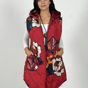 Parka Italiana Larga Diseño Flores