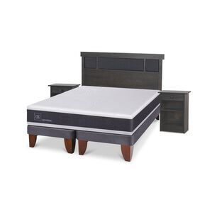 Cama Europea Cic Ortopedic / King / Base Dividida + Set De Maderas