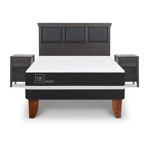 Cama Europea Cic Ortopedic / 2 Plazas / Base Normal + Set De Maderas
