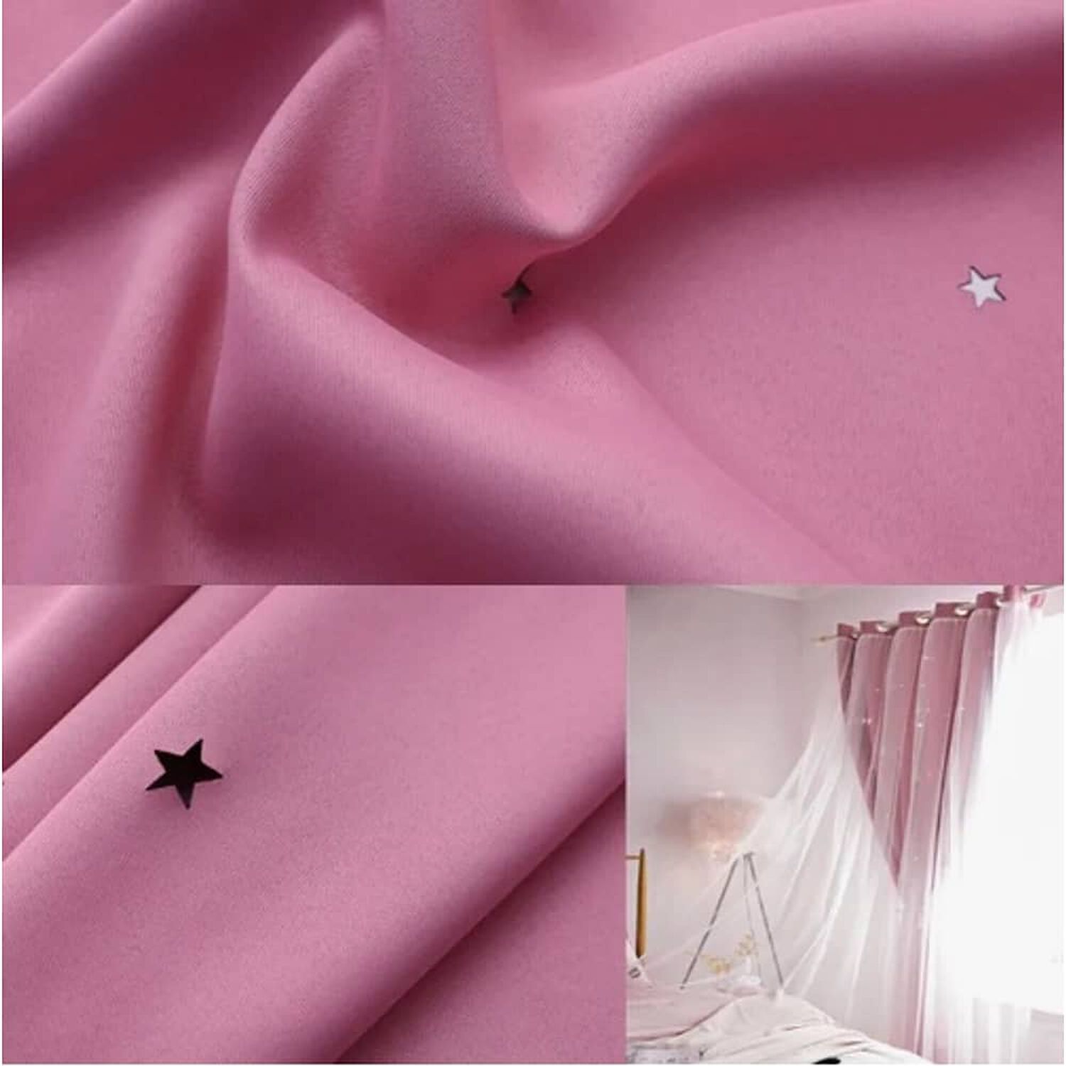 Cortinas Tela+visillo Estrella Hueca 150cm X 240cm (2 Pa&ntilde;os) image number 3.0