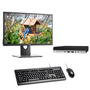 Kit Monitor + Mini Pc Hp 800 G3 (intel Core I5-6500t 8gb 256gb Ssd) + Teclado & Mouse Reacondicionado Grado A