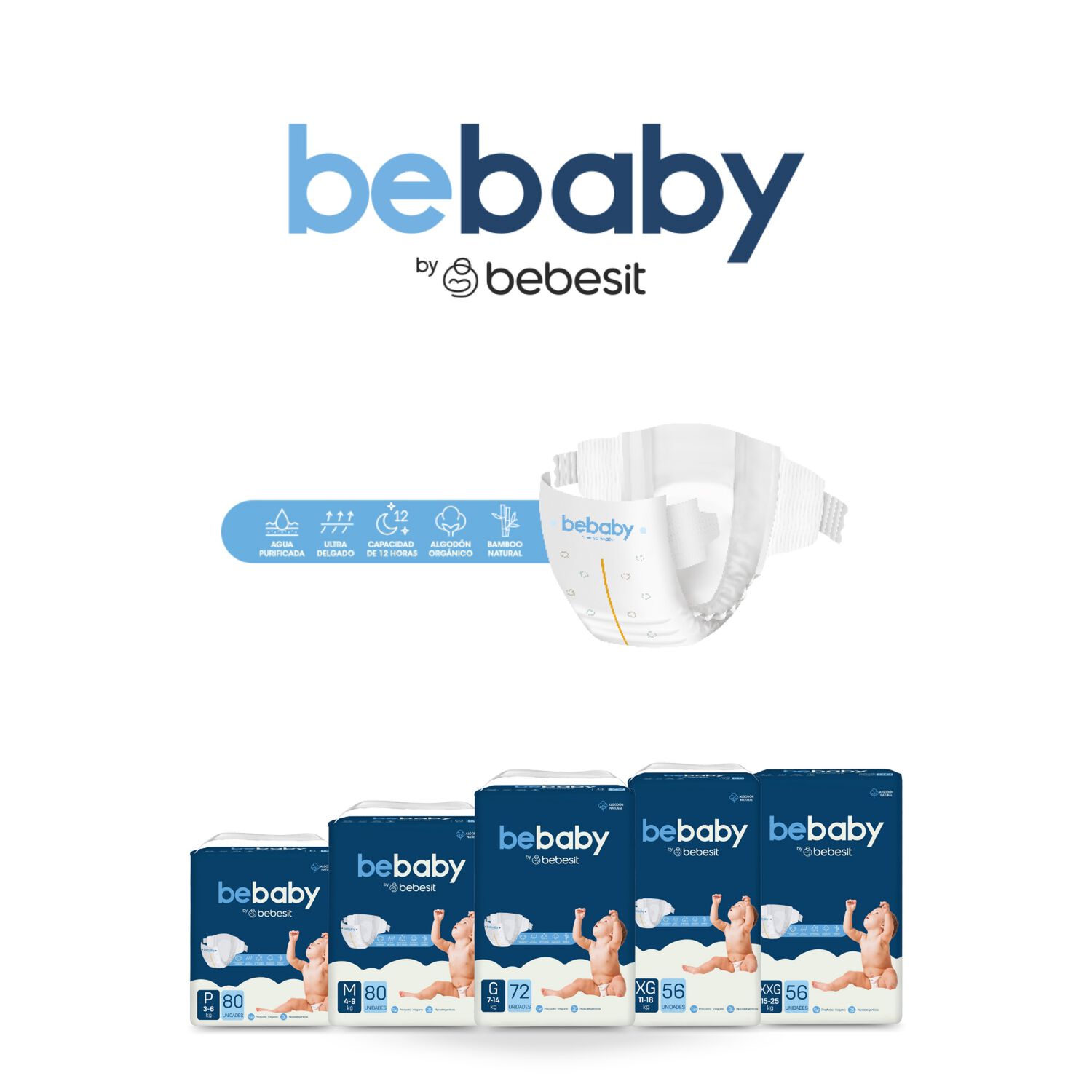 Pa&ntilde;ales Bebaby Premium By Bebesit Xxg 56u Hipoalerg&eacute;nico image number 1.0